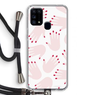 Hands pink: Samsung Galaxy M31 Transparant Hoesje met koord