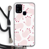 Hands pink: Samsung Galaxy M31 Transparant Hoesje met koord Hands pink: Samsung Galaxy M31 Transparant Hoesje met koord