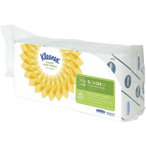 Kleenex papieren handdoeken Ultra, intergevouwen, 2-laags, 124 vellen, pak van 5 stuks 6 stuks