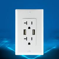 PC dubbele aansluiting stopcontact schakelaar met USB US plug vierkante witte UL 15A lekbescherming socket