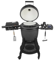 Grills kamado barbecue iq carbon black inclusief 20 accessoires - Hortus