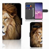 Samsung Galaxy S10 Telefoonhoesje met Pasjes Leeuw - thumbnail