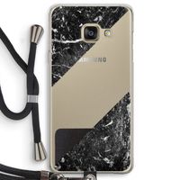 Zwart marmer: Samsung Galaxy A3 (2016) Transparant Hoesje met koord