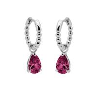 Karma Oorringen Hinged Hoops Zirconia Anna Ruby Red | Zilver