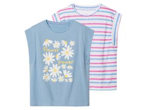 pepperts! 2 meisjes T-shirts (146/152, Blauw/wit)