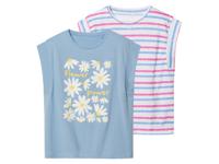 pepperts! 2 meisjes T-shirts (158/164, Blauw/wit)