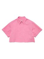 MM6 Maison Margiela Kids chemise en coton à logo brodé - Rose - thumbnail