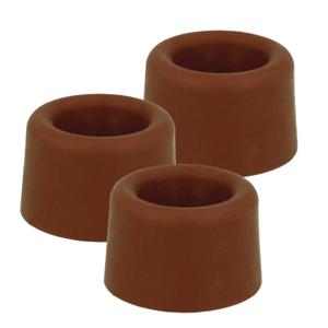 AMIG Deurstopper/deurbuffer - 6x - D30mm - inclusief schroeven - rubber - bruin