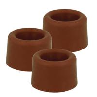 AMIG Deurstopper/deurbuffer - 6x - D30mm - inclusief schroeven - rubber - bruin