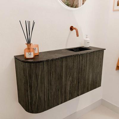 Toiletmeubel Mondiaz Joya Dlux | 81.6 cm | Meubelkleur Shadow | Faye wastafel Lava Wasbak Rechts | Zonder kraangat(en)