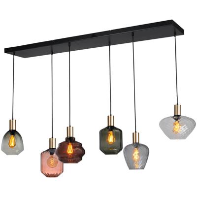 Masterlight 6-lichts hanglamp - goud -Porto met verschillende glazen - 2711-05-02-130-25644