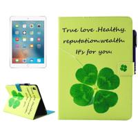 Voor iPad Pro 9.7 inch Lucky Clove patroon horizontaal Flip lederen hoesje met houder & portemonnee & opbergruimte voor pinpassen & slaap / wekker fun