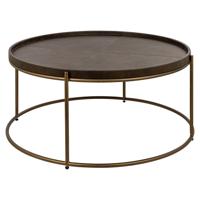 Richmond Ronde Salontafel Zillon Leder, 90cm - Bruin - thumbnail