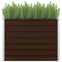 VidaXL Plantenbak verhoogd 100x100x77 cm gegalvaniseerd staal bruin