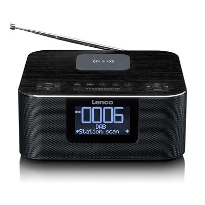 LENCO CR-650BK - DAB+/ FM-wekkerradio met Bluetooth® en draadloos opladen, zwart