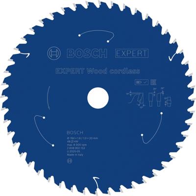 Bosch Accessoires EXPERT Wood cordless Cirkelzaagblad | 184 x 1,6/1 x 20 mm | T48 - 2608902153