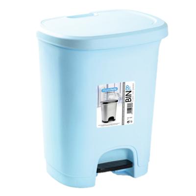 Plasticforte Pedaalemmer - lichtblauw - 8 l - 25 x 21 x 30 cm - prullenbak