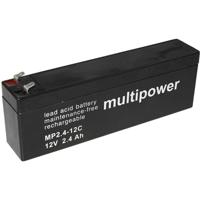 multipower PB-12-2,4-4,8 Loodaccu 12 V 2.4 Ah Loodvlies (AGM) (b x h x d) 178 x 66 x 34.5 mm Kabelschoen 4.8 mm Cyclusbestendig, Onderhoudsvrij, Geringe