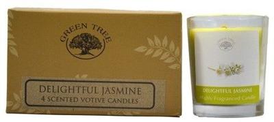 Green Tree Geurkaars delightful jasmine votive 55 Gram Green Tree Geurkaars delightful jasmine votive 55 Gram