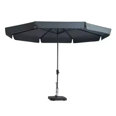 Parasol Syros 350cm met volant grijs