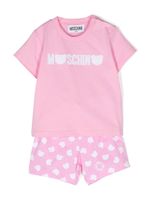 Moschino Kids ensemble t-shirt-short à logo Teddy Bear - Rose