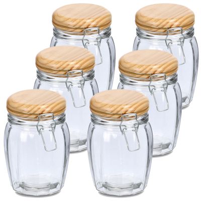 Weckpotten/inmaakpotten - 10x - 820 ml - glas - met beugelsluiting - D11 x H16 cm