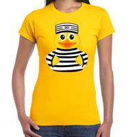 Verkleed T-shirt dames - geel - badeend boef - foute party/themafeest
