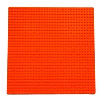32 * 32 kleine deeltje DIY Building Block bodemplaat 25.5 * 25.5 cm bouwsteen muur accessoires speelgoed voor kinderen (oranje)