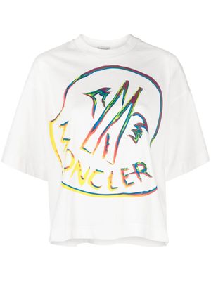 Moncler t-shirt en coton à logo imprimé - Blanc