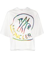 Moncler t-shirt en coton à logo imprimé - Blanc