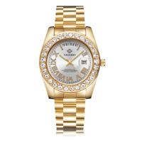 CAGARNY 6866 Fashion Life waterdichte gouden stalen band quartz horloge (zilver)