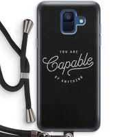 Capable: Samsung Galaxy A6 (2018) Transparant Hoesje met koord