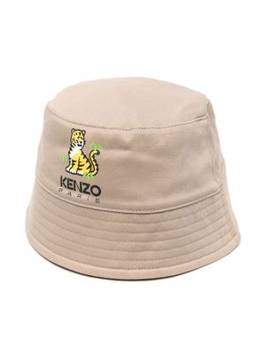 Kenzo Kids bob à logo imprimé - Tons neutres