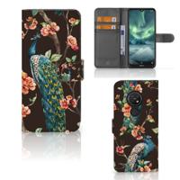 Nokia 7.2 | Nokia 6.2 | Telefoonhoesje | Met pasjeshouder | Pauw met Bloemen