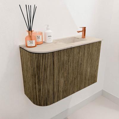 Toiletmeubel Mondiaz Joya Dlux | 61.6 cm | Meubelkleur Dusk | Faye wastafel Frappe Wasbak Rechts | 1 kraangat