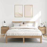 Nachtkastjes 2 st 40x35x50cm bewerkt hout artisanaal eikenkleur