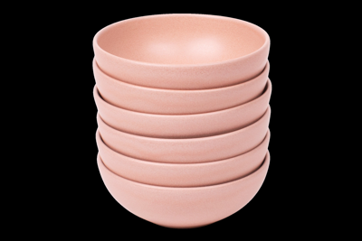 Set van 6 schaaltjes - 15,5 cm - Madeira - roze - Portugees stoneware