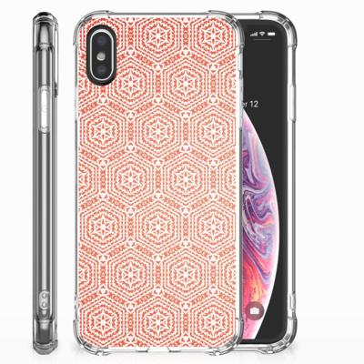 Apple iPhone X | Xs Doorzichtige Silicone Hoesje Pattern Orange Apple iPhone X | Xs Doorzichtige Silicone Hoesje Pattern Orange