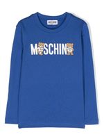 Moschino Kids sweat en coton à logo imprimé - Bleu