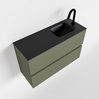 Toiletmeubel Mondiaz Ada | 80 cm | Meubelkleur Army | Lex wastafel Urban Rechts | 1 kraangat