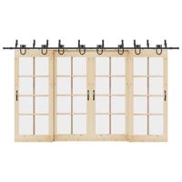 Doos met onderdelen voor schuifdeur 400 cm staal zwart