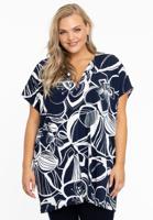 Yoek Wijde tuniek SKETCH | Blauw | Maat 54/56