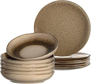 Leonardo Serviesset Matera - Beige - 12-delig / 6 personen - 6 dinerborden en 6 diepe borden