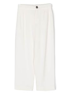 Douuod Kids pantalon à détail plissé - Blanc