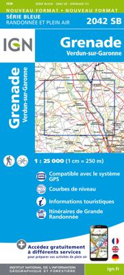 Wandelkaart 2042 SB - Serie Bleue Grenade - Verdun-sur-Garonne | IGN - Institut Géographique National