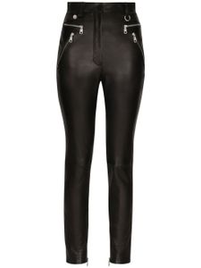 Dolce & Gabbana pantalon en cuir artificiel à détails zippés - Noir