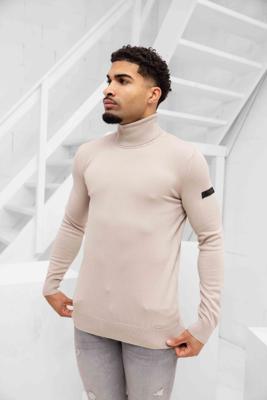Malelions Knitted Turtleneck Sweater Heren Beige - Maat M - Kleur: Beige | Soccerfanshop