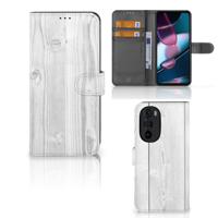 Motorola Edge 30 Pro | Book Style Case | White Wood