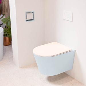 MONDIAZ LAVIE hangend toilet single fire rimless diepspoel Clay, Toiletzitting met quick-release & softclose Rosee