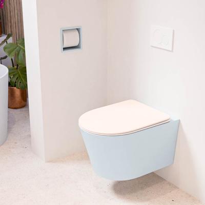 MONDIAZ LAVIE hangend toilet single fire rimless diepspoel Clay, Toiletzitting met quick-release & softclose Rosee